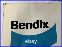 Vintage Bendix Brake Service Headquarters Original Tin Sign Green Back 28x22