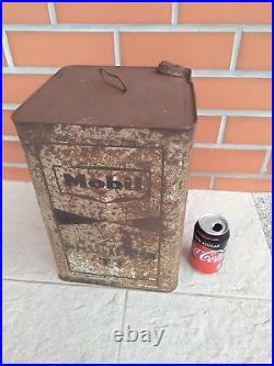 Vintage Big Mobil Oil Tin Can 5 U. S. GALLON 19 liters advertising jerrycan rare