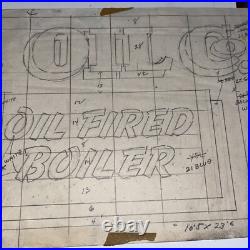 Vintage Billboard Advertising Sample Cyr Oil General Electric GE Fired Boiler