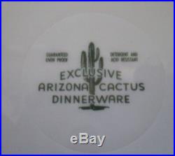Vintage Blakely Gas & Oil Arizona Cactus 10 Dinner Plates Set of 8 Complete