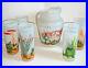 Vintage Blakely Oil and Gas Arizona Cacti 5 Frosted Glasses and Pitcher