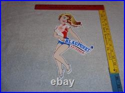 Vintage Blaupunkt Auto Car Radio Woman 11 3/4 Porcelain Metal Gasoline Oil Sign