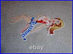 Vintage Blaupunkt Auto Car Radio Woman 11 3/4 Porcelain Metal Gasoline Oil Sign