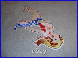 Vintage Blaupunkt Auto Car Radio Woman 11 3/4 Porcelain Metal Gasoline Oil Sign