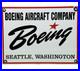 Vintage Boeing Aircraft Co Porcelain Sign Airplane Hangar Gas Station Motor Oil