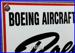 Vintage Boeing Aircraft Co Porcelain Sign Airplane Hangar Gas Station Motor Oil Vintage Boeing Aircraft Co Porcelain Sign Airplane Hangar Gas Station Motor Oil