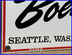 Vintage Boeing Aircraft Co Porcelain Sign Airplane Hangar Gas Station Motor Oil Vintage Boeing Aircraft Co Porcelain Sign Airplane Hangar Gas Station Motor Oil