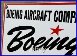 Vintage Boeing Aircraft Co Porcelain Sign Airplane Hangar Gas Station Motor Oil Vintage Boeing Aircraft Co Porcelain Sign Airplane Hangar Gas Station Motor Oil