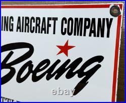 Vintage Boeing Aircraft Co Porcelain Sign Airplane Hangar Gas Station Motor Oil Vintage Boeing Aircraft Co Porcelain Sign Airplane Hangar Gas Station Motor Oil