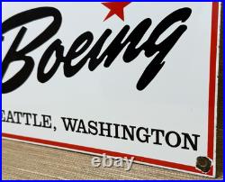 Vintage Boeing Aircraft Co Porcelain Sign Airplane Hangar Gas Station Motor Oil Vintage Boeing Aircraft Co Porcelain Sign Airplane Hangar Gas Station Motor Oil