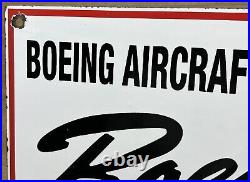 Vintage Boeing Aircraft Porcelain Sign Stearman Trainers Airplane Gas Oil Hangar