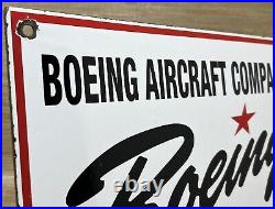 Vintage Boeing Aircraft Porcelain Sign Stearman Trainers Airplane Gas Oil Hangar