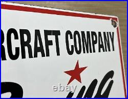 Vintage Boeing Aircraft Porcelain Sign Stearman Trainers Airplane Gas Oil Hangar