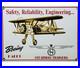 Vintage Boeing Aircraft Porcelain Sign Trainers Airplane Gas Oil Hangar Stearman