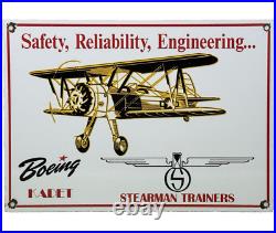 Vintage Boeing Aircraft Porcelain Sign Trainers Airplane Gas Oil Hangar Stearman Vintage Boeing Aircraft Porcelain Sign Trainers Airplane Gas Oil Hangar Stearman