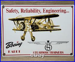 Vintage Boeing Aircraft Porcelain Sign Trainers Airplane Gas Oil Hangar Stearman Vintage Boeing Aircraft Porcelain Sign Trainers Airplane Gas Oil Hangar Stearman