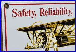 Vintage Boeing Aircraft Porcelain Sign Trainers Airplane Gas Oil Hangar Stearman Vintage Boeing Aircraft Porcelain Sign Trainers Airplane Gas Oil Hangar Stearman