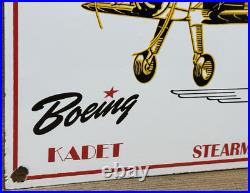 Vintage Boeing Aircraft Porcelain Sign Trainers Airplane Gas Oil Hangar Stearman Vintage Boeing Aircraft Porcelain Sign Trainers Airplane Gas Oil Hangar Stearman