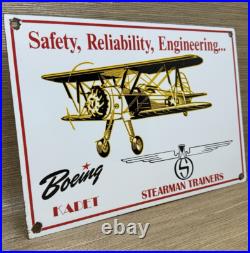 Vintage Boeing Aircraft Porcelain Sign Trainers Airplane Gas Oil Hangar Stearman Vintage Boeing Aircraft Porcelain Sign Trainers Airplane Gas Oil Hangar Stearman