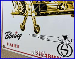 Vintage Boeing Aircraft Porcelain Sign Trainers Airplane Gas Oil Hangar Stearman Vintage Boeing Aircraft Porcelain Sign Trainers Airplane Gas Oil Hangar Stearman