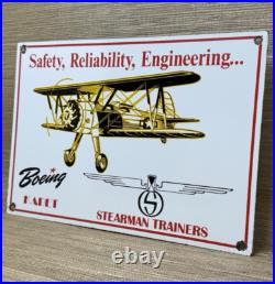 Vintage Boeing Aircraft Porcelain Sign Trainers Airplane Gas Oil Hangar Stearman Vintage Boeing Aircraft Porcelain Sign Trainers Airplane Gas Oil Hangar Stearman