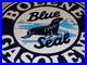 Vintage Bolene Blue Seal Gasoline 11 3/4 Porcelain Metal Enamel Gas & Oil Sign