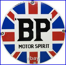 Vintage Bp Gasoline Porcelain Sign Gas Station Pump Plate Motor Oil Lubester