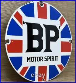 Vintage Bp Gasoline Porcelain Sign Gas Station Pump Plate Motor Oil Lubester