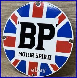 Vintage Bp Gasoline Porcelain Sign Gas Station Pump Plate Motor Oil Lubester