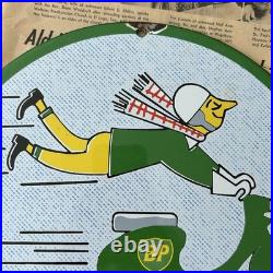 Vintage Bp Two-stroke Service Motor Oil Gasoline 12 Inch Porcelain Enamel Sign