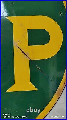 Vintage British Petroleum Motors Porcelain Gasoline Bp Service Pump Gas Sign