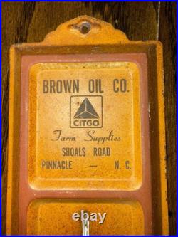 Vintage Brown Oil Company Metal Thermometer Pinnacle, NC