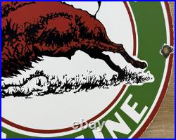 Vintage Buffalo Gasoline Porcelain Metal Oil Gas Sign Gas Station Pump Plate