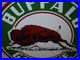 Vintage Buffalo Gasoline & Western Bison Animal 11 3/4 Porcelain Metal Oil Sign