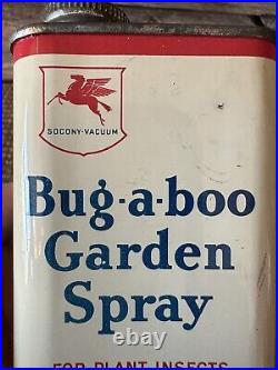 Vintage Bug A Boo Garden Spray Can Socony Vacuum Mobil Oil Advertising 8 Oz