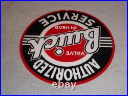 Vintage Buick Valve In Head Authorized Service Porcelain Metal Gasoline Oil Sign