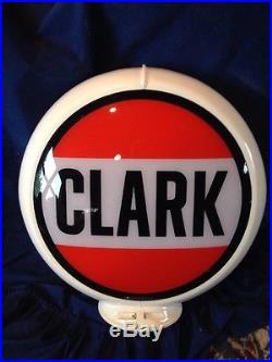 Vintage CLARK Gas Pump Globe Original GLASS Advertising Oil Sign on Capco Remake