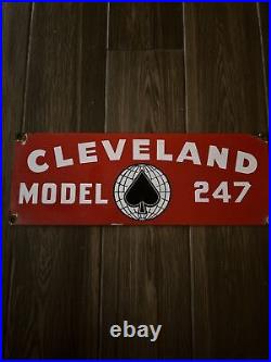 Vintage CLEVELAND Metal SIGN Advertising Machinery Excavator Gas & Oil