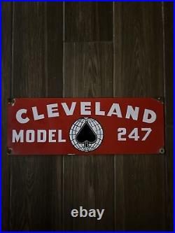 Vintage CLEVELAND Metal SIGN Advertising Machinery Excavator Gas & Oil