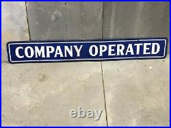 Vintage COMPANY OPERATED Sign DSP Double Sided PORCELAIN Gas Oil OLD Advertising