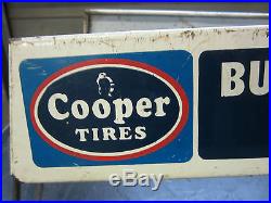 Vintage COOPER TIRES Store Display Sign double signs Auto Gas Oil advertising