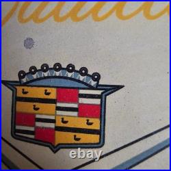 Vintage Cadillac Authorized Old Us Gasoline Oil Gas Pump Enamel Porcelain Sign