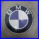 Vintage Car Bmw Old Us Gasoline Oil Gas Pump Enamel Porcelain Sign