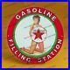 Vintage Car Moto Girl 12'' Gas Station Service Man Cave Oil Porcelain Sign 014