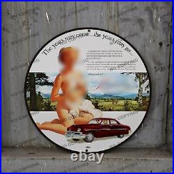 Vintage Car Pinupgirl Style Gas Station Service Man Cave Oil Porcelain Sign 065