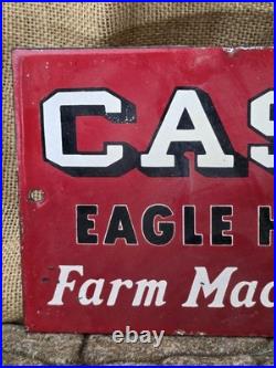Vintage Case Eagle Hitch Porcelain Sign Barn Tractor Feed 12×7