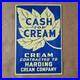 Vintage Cash For Cream Old Us Gasoline Oil Gas Pump Enamel Porcelain Sign