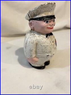 Vintage Cast Iron Gulf Gas Station Attendant Bank Oil Advertising
