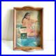 Vintage Castrol Motor Oil Advertising Wooden Glass Tray Automobile Indian Lady