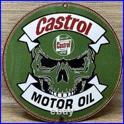 Vintage Castrol Motor Oil Porcelain Dealership Sign Gas Station Skull Motorcycle Vintage Castrol Motor Oil Porcelain Dealership Sign Gas Station Skull Motorcycle